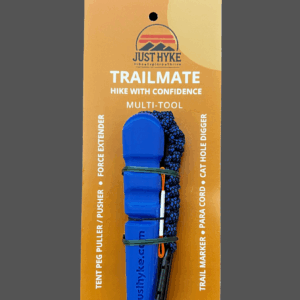 Summit Sky Trailmate – blue-on-blue ultralight multitool with matching paracord, designed for calm, confident hikers.